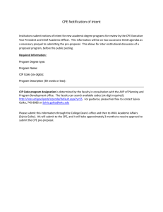 CPE Notification of Intent