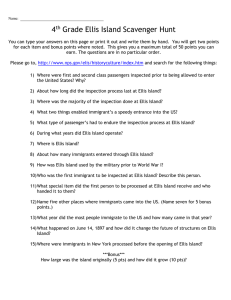 Ellis Island Scavenger Hunt: 4th Grade Worksheet