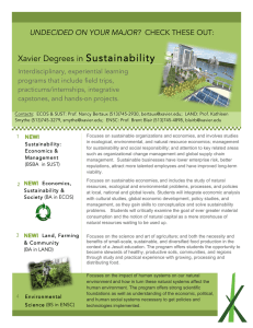 Sustainability Xavier Degrees in UNDECIDED ON YOUR MAJOR?