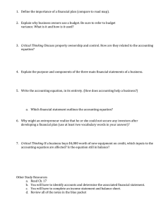 1.  Define the importance of a financial plan (compare...  2.  Explain why business owners use a budget. Be...