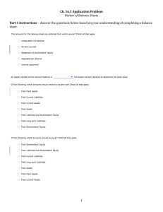 Balance Sheet Review Worksheet