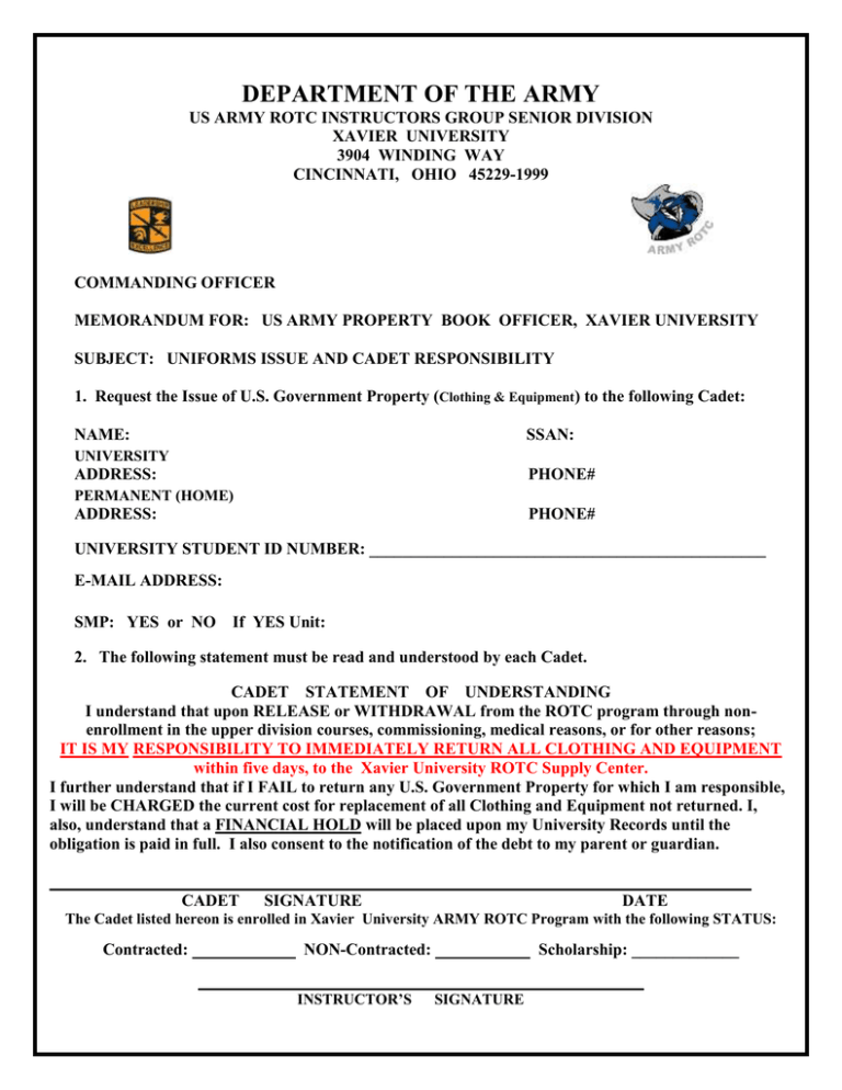 DEPARTMENT OF THE ARMY