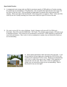 1)  A campground water storage tank was filled its... Open-Ended Practice: