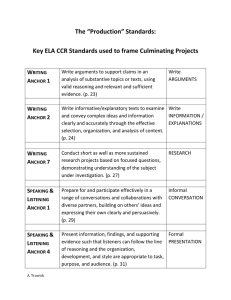 The “Production” Standards:  W