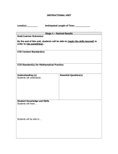 INSTRUCTIONAL UNIT  Level(s):________ Anticipated Length of Time: ___________