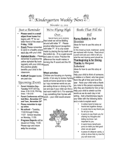 Kindergarten Weekly News Just a Reminder We’re Flying High