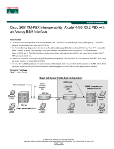 Cisco 2651XM-PBX Interoperability: Alcatel 4400 R3.2 PBX with