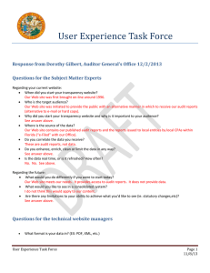 User Experience Task Force