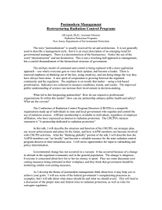 Postmodern Management Restructuring Radiation Control Programs