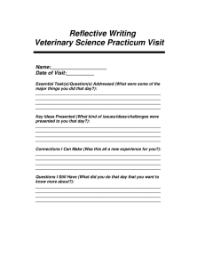 Reflective Writing Veterinary Science Practicum Visit Name:____________________ Date of Visit:__________