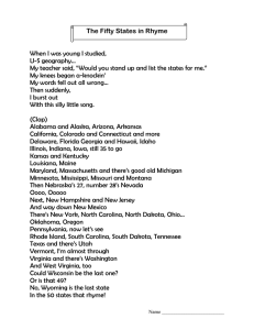 50 States Song Worksheet: US Geography for Kids