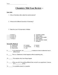 Chemistry Mid-Year Review  L1 Into Unit