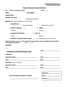 Property Control Form No. 1 Revised November 2014
