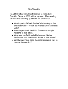 Chief Seathle  Read the letter from Chief Seathle to President