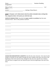 Name______________________________________ Summer Reading Assignment