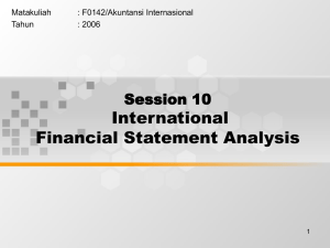 International Financial Statement Analysis Session 10 Matakuliah