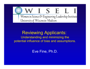 Reviewing Applicants: Eve Fine, Ph.D. Understanding and minimizing the