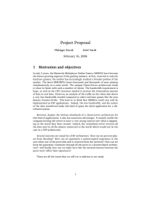Project Proposal 1 Motivation and objectives Philippe David
