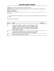 AUTHOR QUERY SHEET Author(s): Article Title: Article No.: