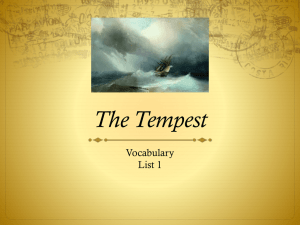 The Tempest Vocabulary List 1