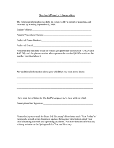 Student/Family Information