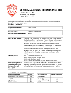 ST. THOMAS AQUINAS SECONDARY SCHOOL 25 Corporation Drive Brampton ON, L6S 6A2