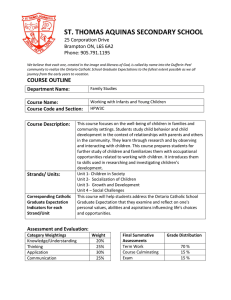 HPW3C Working with Infants & Young Children Course Outline