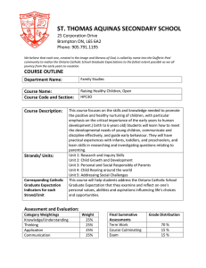 ST. THOMAS AQUINAS SECONDARY SCHOOL 25 Corporation Drive Brampton ON, L6S 6A2