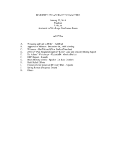 DIVERSITY ENHANCEMENT COMMITTEE  January 27, 2010 Meeting