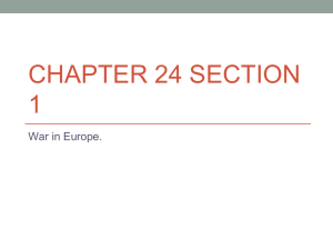 CHAPTER 24 SECTION 1 War in Europe.