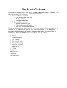 Plate Tectonics Vocabulary