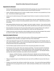 Indian Removal Act: Arguments & Analysis Worksheet
