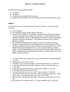 King Lear Quotation Analysis Worksheet