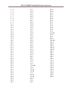 2012 USABO Semifinal Exam Answers