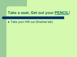 Take a seat, Get out your PENCIL! 