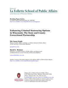 La Follette School of Public Affairs  Enhancing Criminal Sentencing Options
