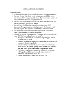 Antacid Laboratory Investigation  Your assignment: