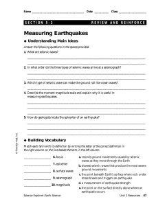 Measuring Earthquakes Worksheet: Seismic Waves & Magnitude