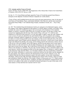 1713. Assiento and the Treaty of Utrecht