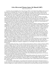 Life of Reverend Thomas James, By Himself (1887)