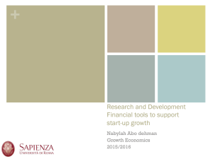 + Research and Development Financial tools to support start-up growth