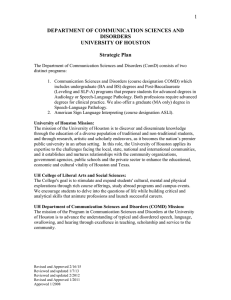 1  DEPARTMENT OF COMMUNICATION SCIENCES AND DISORDERS