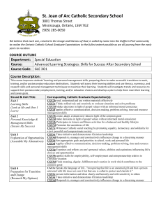 St. Joan of Arc Catholic Secondary School 3801 Thomas Street (905) 285-0050