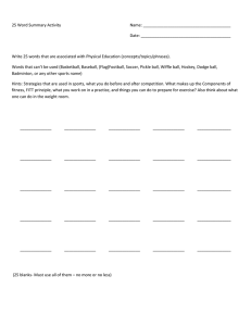 25 Word Summary Activity Name: _______________________________________ Date: ________________________________________