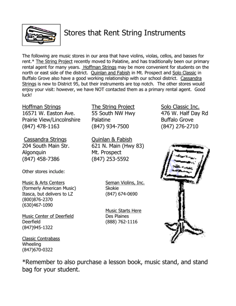 Stores that Rent String Instruments