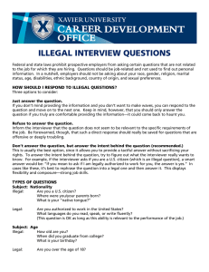 ILLEGAL INTERVIEW QUESTIONS