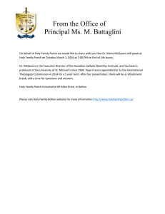 From the Office of Principal Ms. M. Battaglini
