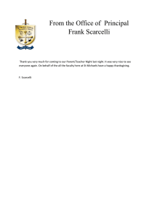 From the Office of  Principal Frank Scarcelli