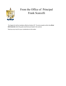 From the Office of  Principal Frank Scarcelli