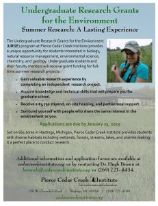 The Undergraduate Research Grants for the Environment URGE